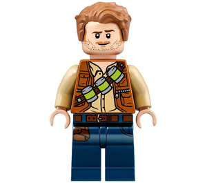 LEGO Owen Grady with Lime Flasks on Torso and Blue Legs Minifigure