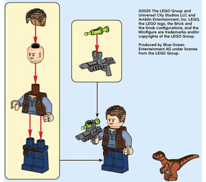 LEGO Owen with Baby Raptor 121904 Instructies