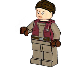 LEGO Padme Amidala con Rosso scuro Gilet e Carne Lips Minifigure