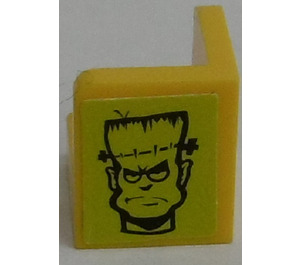 LEGO Paneel 1 x 1 Hoek met Afgeronde hoeken met Frankenstein Gezicht (Rechtsaf) Sticker (6231)
