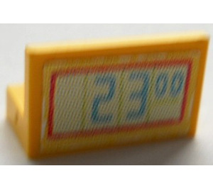 LEGO Paneel 1 x 2 x 1 met '23.00' Sticker met vierkante hoeken (4865)