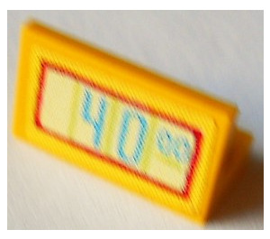 LEGO Paneel 1 x 2 x 1 met '40.00' Sticker met vierkante hoeken (4865)