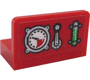 LEGO Paneel 1 x 2 x 1 met Crank en Gauges Sticker met afgeronde hoeken (4865)