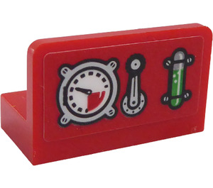 LEGO Panel 1 x 2 x 1 with Crank and Gauges Sticker with Rounded Corners (4865)