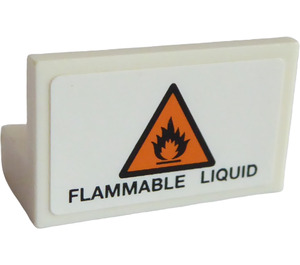 LEGO Paneeli 1 x 2 x 1 jossa "FLAMMABLE LIQUID" ja Kolmion muotoinen Warning Sign Tarra neliönmuotoisilla kulmilla (4865)