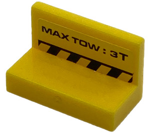 LEGO Panel 1 x 2 x 1 with 'MAX TOW: 3T' Sticker with Square Corners (4865)