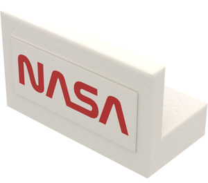 LEGO Paneeli 1 x 2 x 1 jossa 'NASA' Tarra neliönmuotoisilla kulmilla (4865)