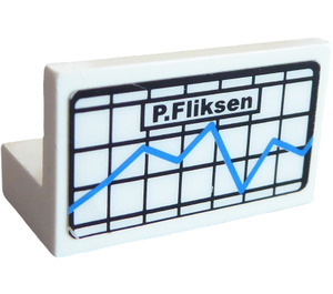 LEGO Panel 1 x 2 x 1 with "P. Fliksen" and Graph Sticker with Square Corners (4865)