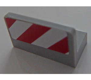 LEGO Panel 1 x 2 x 1 with Red and White Danger Stripes left Sticker with Rounded Corners (4865)