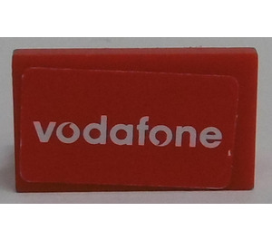 LEGO Panel 1 x 2 x 1 with White 'vodafone' Sticker with Square Corners (4865)