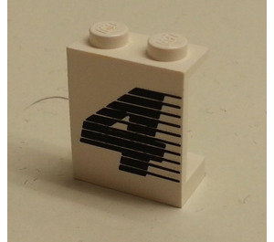 LEGO Panneau 1 x 2 x 2 avec '4' sans supports latéraux, tenons pleins (4864)