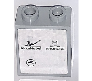 LEGO Paneel 1 x 2 x 2 met AkzoNobel en Hilton HHONORS Sticker met zijsteunen, holle noppen (6268)