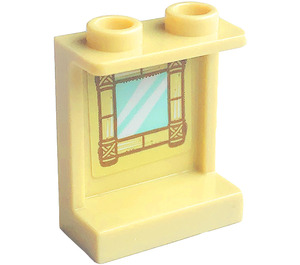 LEGO Panneau 1 x 2 x 2 avec Bamboo Fenêtre Autocollant avec supports latéraux, tenons creux (6268)