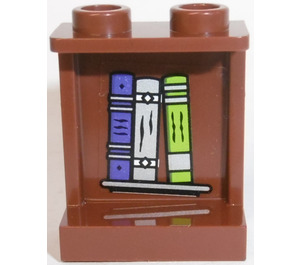 LEGO Panneau 1 x 2 x 2 avec Books (Inside) Autocollant avec supports latéraux, tenons creux (6268)