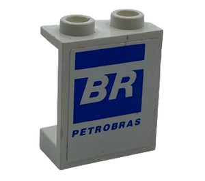 LEGO Panel 1 x 2 x 2 with 'BR' and 'PETROBRAS' Right Side Sticker without Side Supports, Hollow Studs (4864)