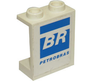 LEGO Panel 1 x 2 x 2 with "BR" Petrobas Left Sticker without Side Supports, Hollow Studs (4864)