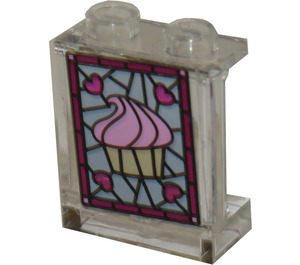 LEGO Panel 1 x 2 x 2 with Cupcake Sticker with Side Supports, Hollow Studs (6268)