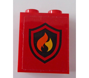 LEGO Panel 1 x 2 x 2 with fire logo Sticker with Side Supports, Hollow Studs (6268)