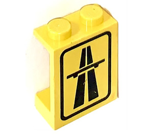 LEGO Paneel 1 x 2 x 2 met Highway zonder zijsteunen, volle noppen (4864)