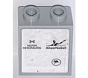 LEGO Panel 1 x 2 x 2 with Hilton HHONORS and AkzoNobel Sticker with Side Supports, Hollow Studs (6268)