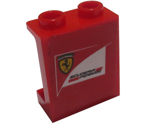 LEGO Panneau 1 x 2 x 2 avec Scuderia Ferrari Autocollant avec supports latéraux, tenons creux (6268)