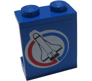 LEGO Paneel 1 x 2 x 2 met Ruimte Shuttle Links Sticker zonder zijsteunen, volle noppen (4864)
