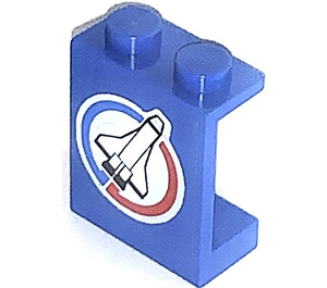 LEGO Paneel 1 x 2 x 2 met Ruimte Shuttle Rechtsaf Sticker zonder zijsteunen, volle noppen (4864)