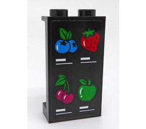 LEGO Panel 1 x 2 x 3 with Apple, Cherry, Strawberry and Blackcurrant Sticker with Side Supports - Hollow Studs (35340)