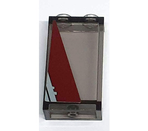 LEGO Panel 1 x 2 x 3 with Dark Red Diagonal Stripe Sticker with Side Supports - Hollow Studs (35340)