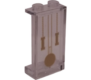 LEGO Panel 1 x 2 x 3 with Grandfather Clock Pendulums Sticker with Side Supports - Hollow Studs (35340)