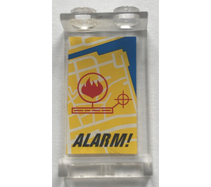 LEGO Panel 1 x 2 x 3 with Map and "ALARM" Sticker without Side Supports, Solid Studs (2362)
