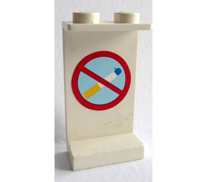 LEGO Paneel 1 x 2 x 3 mit No Smoking Aufkleber ohne seitliche Stützen, feste Noppen (2362)