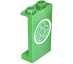LEGO Panel 1 x 2 x 3 with Recycling Sticker with Side Supports - Hollow Studs (74968 / 87544)