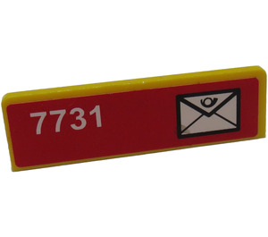 LEGO Panel 1 x 4 with Rounded Corners with '7731', Mail Envelope (left) Sticker (15207)