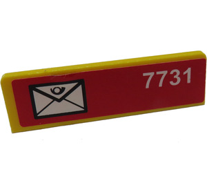 LEGO Paneel 1 x 4 met Afgeronde hoeken met '7731', Mail Envelope (Rechtsaf) Sticker (15207)