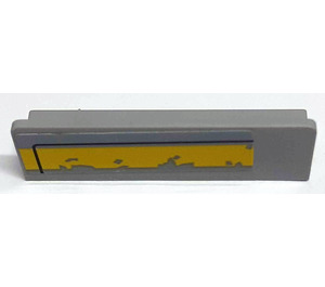 LEGO Panel 1 x 4 with Rounded Corners with Black Line and Worn Yellow Stripe Sticker (15207)