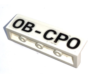 LEGO Panel 1 x 4 with Rounded Corners with Black 'OB-CPO' Sticker (15207)