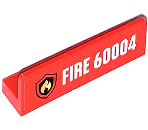 LEGO Panel 1 x 4 with Rounded Corners with Fire Logo and 'FIRE 60004' Left Sticker (15207)