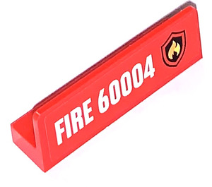 LEGO Panel 1 x 4 with Rounded Corners with Fire Logo and 'FIRE 60004' Right Sticker (15207)