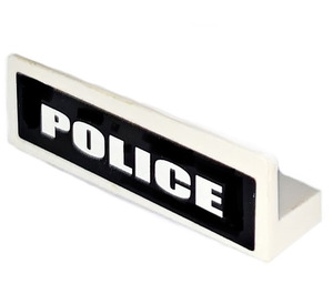 LEGO Panel 1 x 4 with Rounded Corners with 'POLICE' on Black Background Sticker (15207)