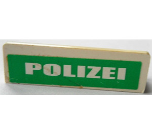 LEGO Panel 1 x 4 with Rounded Corners with 'POLIZEI' on Green Background Sticker (15207)