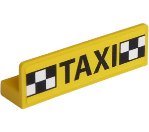 LEGO Панел 1 x 4 с Заоблени ъгли с "TAXI" и Black-Бяло Checkered Стикер (15207)