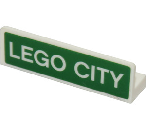 LEGO Panel 1 x 4 mit Abgerundete Ecken mit Weiß 'LEGO CITY' auf Green Aufkleber (15207)