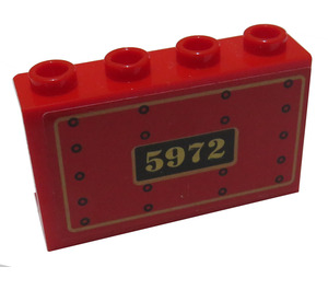 LEGO Panel 1 x 4 x 2 with 5972 with gold outline Sticker (14718)