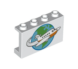 LEGO Paneel 1 x 4 x 2 met Airplane en Earth (14718 / 38850)