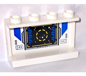 LEGO Panel 1 x 4 x 2 with Cockpit Screen Sticker (14718)