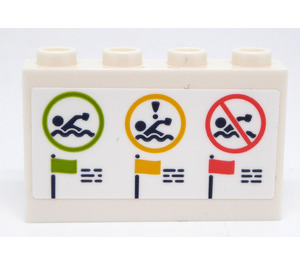LEGO Panneau 1 x 4 x 2 avec Poster avec Bathing Instructions Autocollant (14718)