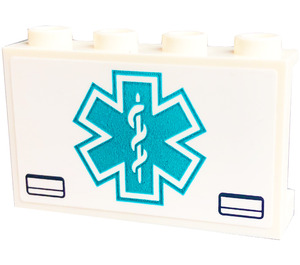 LEGO Panel 1 x 4 x 2 with Star of Life Sticker (14718)