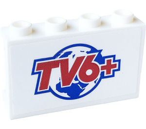 LEGO Panel 1 x 4 x 2 with TV6 Sticker (14718)