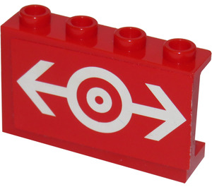 LEGO Panel 1 x 4 x 2 with White Train Logo Sticker (14718)